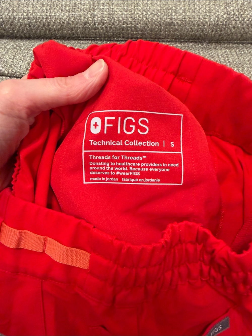 Women's Red Cargo Jogger Pants - Elastic Waist & Drawstring - Picture 7 of 8